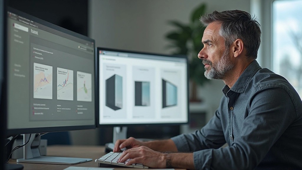 Professionele ontwerper werkt aan responsive afbeeldingen op meerdere monitors met verschillende resoluties
