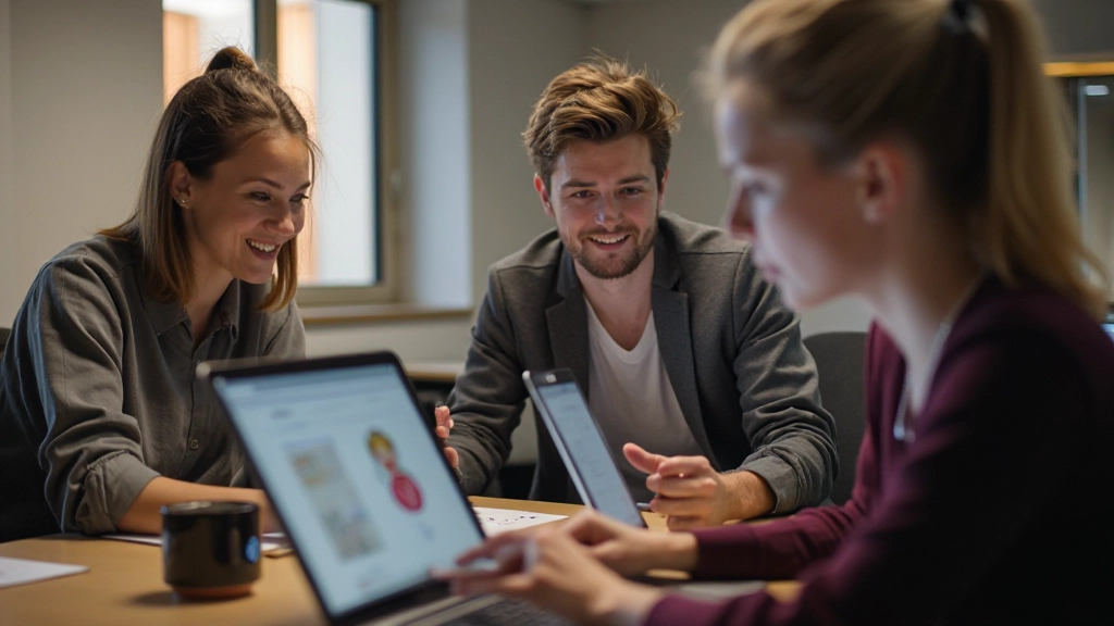 Studenten werken samen op een digitaal leerplatform